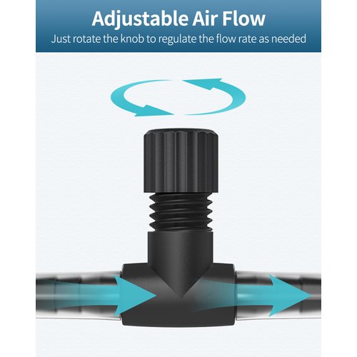 Pawfly Aquarium Air Control Valves for 3/16" ID Airline Tubing Single Way Plastic Air Flow Controllers Regulators Adjustable Black Hose Connectors Air Pump Accessories for Fish Tanks, 10 Pack