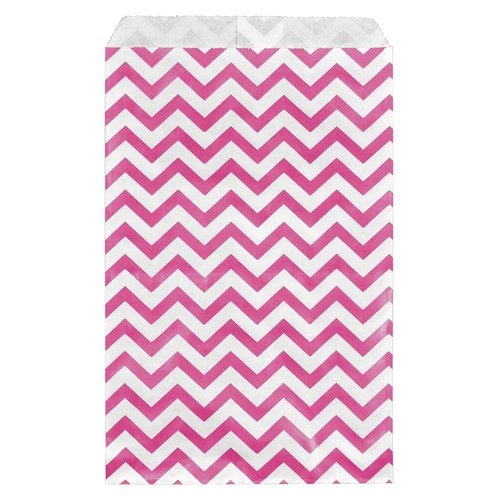 N'ice Packaging 100 Bags Flat Plain Paper or Patterned Bags for candy, cookies, merchandise, pens, Party favors, Gift bags (Pink, 8.5" x 11")