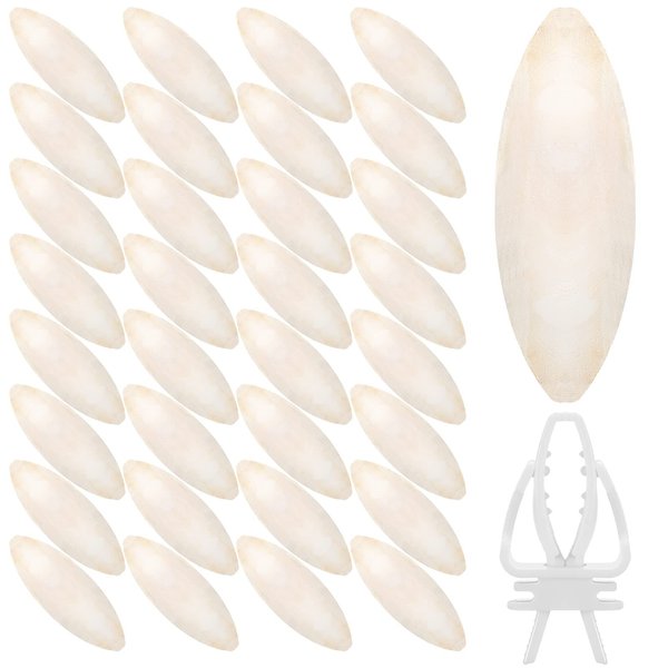 40 Pcs Cuddle Bone Cuttlefish Bone 3.0" to 3.5" Cuttlebone for Birds with 1 Parakeet Cuttlebone Holder Bird Cage Food Clip, Parakeet Toys Chew Toy for Birds Parrots Cockatiels Budgie Snails Reptiles