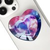 Ksadiye Expandiing Moblile Phone Grip Heart Glass Holder for Smartphones, Cell Phone Collapsible Stand（ Purple Pink Diamond