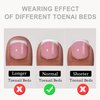 Toe Nail Tips Press on, 240 Pcs White French Toenail Press Ons Square Pre-applied Tips Primer & Base Coat, Light Weight False Nails for DIY （15 Sizes ）