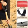 MroMax Shovel D Grip Handle, 1-1/4" Inner Diameter 32mm PVC Spade Snow Shovel Replacement Handle Garden Accessories for Digging Raking Tool Red-Black