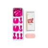 KISS imPRESS No Glue Pedi Press-On Nails, Toenails, Sweet as Honey', Medium Pink, Short Size, Squoval Shape, Includes 24 Nails, Prep Pad, Instructions Sheet, 1 Manicure Stick, 1 Mini File