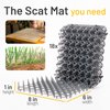 Cat Deterrent Scat Mat for Cats - 18 Pack Cat Spike Mat (Grey) 8 x 6 Inch with 1 Inch Spikes is A Perfect Cat Repellent Indoor & Outdoor for All Seasons. Includes 6 Garden Staples & 10 Zip Ties