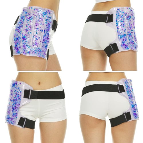 Premium Hip Hot Cold Gel Bead Ice Pack by FOMI Care | Soft Cool Compress for Hip, Thigh, Shoulder, Knee, Shin, Back | Hamstring, Sciatica, Arthritis, Bursitis, Rotator Cuff Pain Relief Wrap