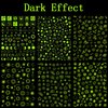 Luminous Nail Art Stickers, Fluorescent Nail Self-Adhesive Decals, Glow in The Dark Nail Art Design, Sun Moon Stars Love Heart Nail Sticker Decoration for Women Girls Manicure 3D Nail Decal(6 Sheets)