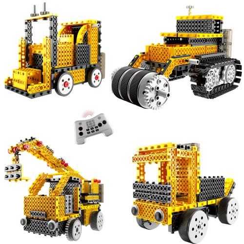 PowerTRC Remote Control Motorized Vehicle Robotic Building Kit Blocks Construction Robot Toys with 4 Different Vehicle Models for Kids