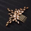 Teyglen Women Dainty Simple Full Rhinestones Red Blue Black Bride Wedding Hair Comb Luxurious Hair Accessories Shiny Rhinestones Bridal Side Hair Combs for Women Bride Girls (Champagne)