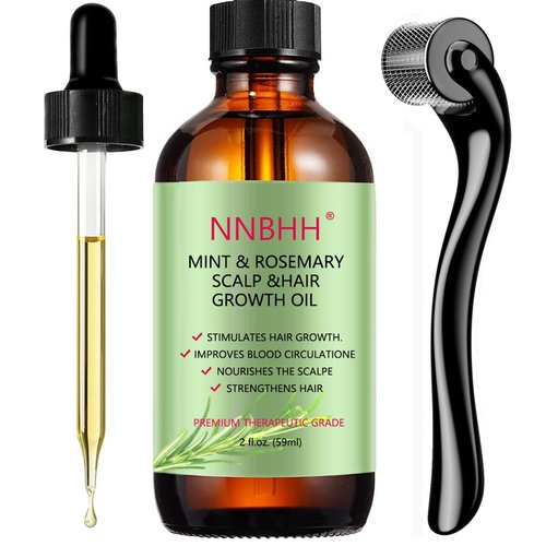 NNBHH Rosemary Oil for Hair Growth, Skin Care, Eyebrow and Eyelash Growth for Aromatherapy & Diffuser, Hair Loss Treatment Oil for Women and Men (60ML)