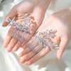 Easedaily Rhinestone Bride Wedding Hair Comb Silver Crystal Bridal Hair Pieces Hair Accessories for Women and Girls (Pack of 2)