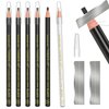 KAIQIKAIXI 6Pcs Black Waterproof Eyebrow Pencils Makeup Set For Marking, Filling And Outlining, Tattoo Makeup And Microblading Supplies Kit-Hard Refills Are Easy To Color (Black)