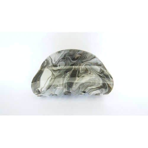 Mixed black gray white marbled hair claw clip