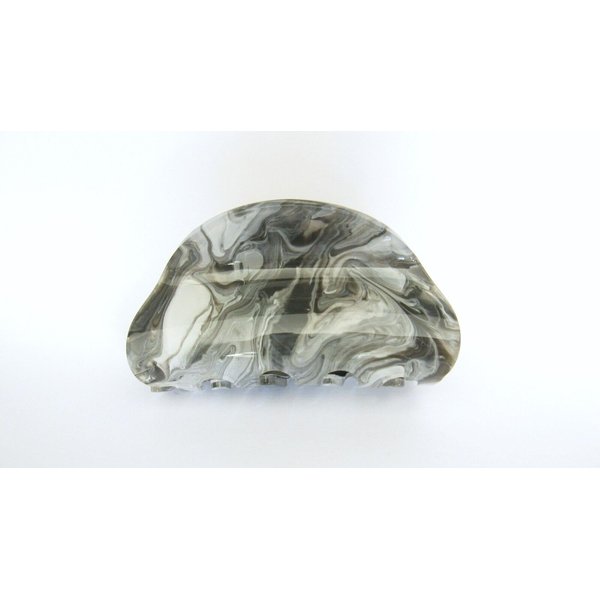 Mixed black gray white marbled hair claw clip
