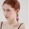 Cute Pink Flamingo Glitter Dangle Drop Earrings for Women Teen Girls Dainty Lightweight Acrylic Animal Hook Statement Dangling Hanging Hypoallergenic Fashion Jewelry Valentine's Day Gifts Bff