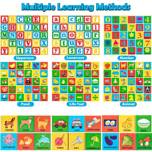 Atoylink ABC Wooden Building Blocks for Toddlers 1-3, 30 Pcs Alphabet & Number Stacking Toys with Storage Pull Toy Car Learning & Education Montessori Toys for 1 2 3 Year Old Baby Boy Girl Gifts