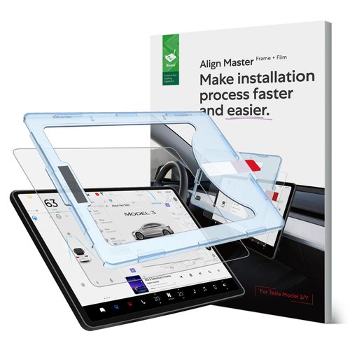 Bioton Silkfeel Glass Screen Protector designed for Tesla Model 3 / Y Center Control Touchscreen [Automatic Alignment] [Anti Glare] [9H Hardness]