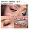 30 Colors Nude Champagne Gold Matte Shimmer Eyeshadow Palette with Brush for Eye Makeup,High Pigmented Pink Purple Brown Eye Shadow Primers Powder Palet de sombras de ojos-Big30
