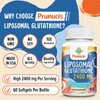 2400MG Liposomal Glutathione, Reduced L-Glutathione, Glutathione Supplement with Vitamin C, Master Antioxidants, Enhanced Absorption - Non GMO Antioxidant Supplements, Immune System, 60 Softgels