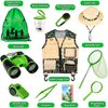 INNOCHEER Kids Explorer Kit & Bug Catcher Kit & Safari Costume Kit, Outdoor Exploration Set with Hat, Vest, Butterfly Net and Bugs Book for Boys Girls 3-12 Years Old (Camouflage Green)
