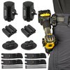 Spider Tool Holster - Quad Tool Kit - Adhesive Tool Tabs + BitGrippers + Self locking, quick draw Belt Holster Clip for carrying a power drill, driver, hammer, tape measure, pneumatic, light and more!