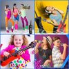 80s 90s Party Decorations,Inflatable Radio Retro Inflatable Fake Phone Rock Inflatable Guitar Inflatable Microphone Props Set with 1 Hand Pump, Hip Hop Party, Christmas Birthday Party Supplies (7pcs)