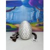 3D Printed Dragon with Dragon Egg, Articulated Brown and White Cherry Blossom Dragon, Fidget Toys for Autism/ADHD, Home Office Decor Executive Desk Toy D050