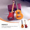 Toyvian 2Pcs Miniature Guitar Dollhouse Mini Musical Instrument Wood Bass Guitar Model Ornament for Fairy Garden Accessories Kids Play Toys Birthday Gifts Random Color