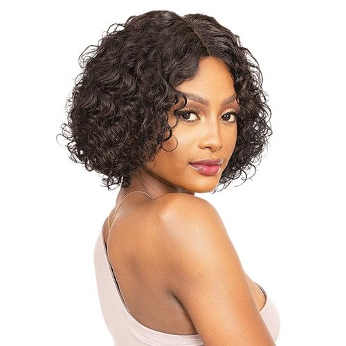 Janet Collection Natural Deep Part 100% Natural Virgin Remy Human Hair Water Curl Hair JALIA With Baby Hair. (COLOR# NATURAL BROWN)