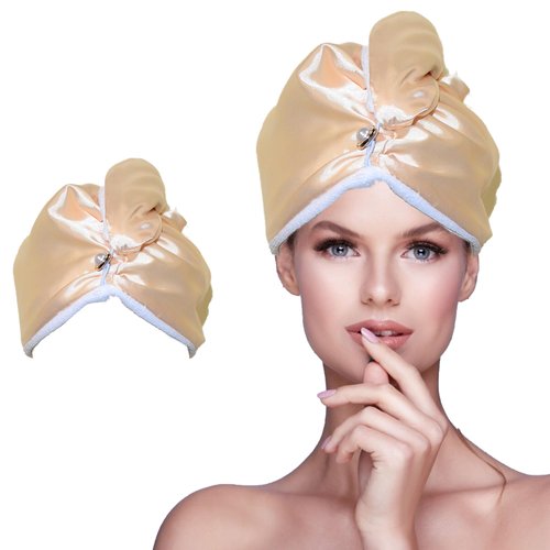 Simnice Satin Microfiber Hair Towel Wrap - Anti Frizz Hair Wrap with Turban,Super Absorbent & Fast Drying Hair Twist Head Towel for Women Girls Curly Long Thick Hair