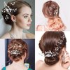 9 Pieces Bridal Hair Accessory Set - Pearl U Shape Side Comb, Hair Pins, Bobby Pins, Updos Hair Piece for Women (Retro Style, Silver)