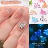 40Pcs Butterfly Nail Charms 3D Mix Color Aurora Butterfly Nail Charms Cute Glitter Rhinestones Nail Art Supplies Clear Colorful Butterfly Nail Jewelry Resin Mold Crafts Design for Women Girls Acrylic
