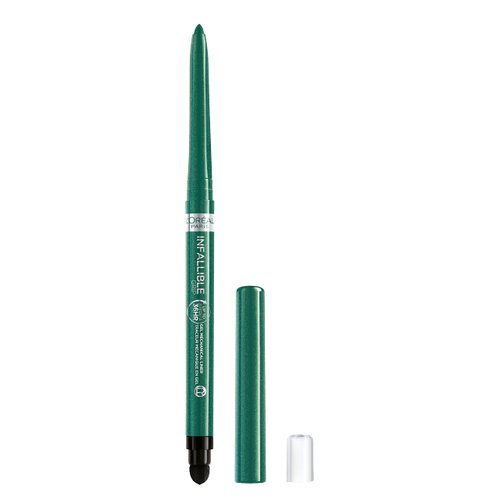 L'Oreal Paris Infallible Grip Mechanical Gel Eyeliner Pencil, Smudge-Resistant, Waterproof Eye Makeup with Up to 36HR Wear, Emerald Green, 0.01 Oz