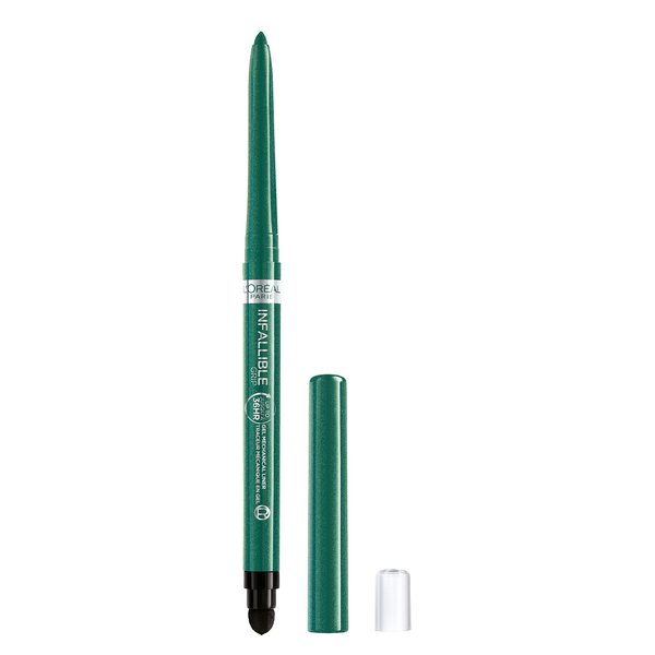 L'Oreal Paris Infallible Grip Mechanical Gel Eyeliner Pencil, Smudge-Resistant, Waterproof Eye Makeup with Up to 36HR Wear, Emerald Green, 0.01 Oz