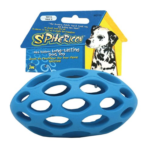 JW Pet Hol-ee Assorted Hol-ee Rubber Football Dog Toy Medium
