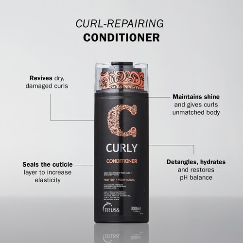 Truss Keratin Repair Conditioner, 300ml, Unisex, Intensive Repair for Damaged Curls