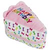 Multipet Pink Happy Birthday Cake Slice Plush Dog Toy Small