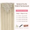 GOO GOO Clip in Hair Extensions Real Human Hair, 16inch 110g 7Pcs, 17A/60A Ash Blonde Highlighted Platinum Blonde, Remy Human Hair Extensions Clip ins for Women, Natural Human Hair