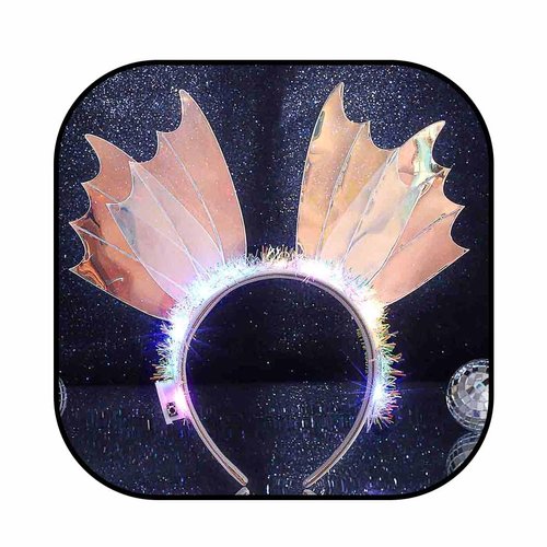 Zoestar Light Up Headband Mermaid Costume Headpiece Glowing Hair Band Party Rave Hair Accessory for Women
