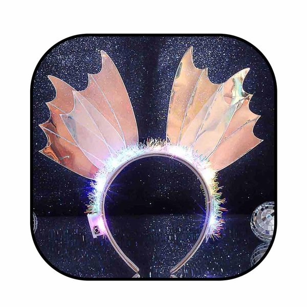 Zoestar Light Up Headband Mermaid Costume Headpiece Glowing Hair Band Party Rave Hair Accessory for Women