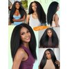 WIGNEE Kinky Straight Clip Ins Hair Extensions 4 Pcs Yaki Straight Clip Ins with Lace Weft 14 Inch Natural Black Clip In Hair Extensions Black Women Seamless Clip Ins for Black Women