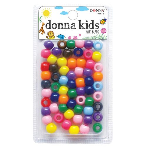 DONNA Medium Plastic Hair Beads, DIY Hair Braiding Plastic Beads for Braid Hair 1pc Quick Beaders for Kids Hair Braids, 1PC ASSORT Color