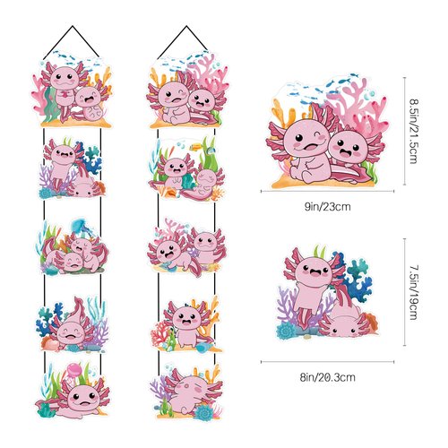 Axolotl Party Banners Axolotl Welcome Door Sign Axolotl Birthday Party Decoration Axolotl Cutout Banner for Axolotl Themed Party Supplies
