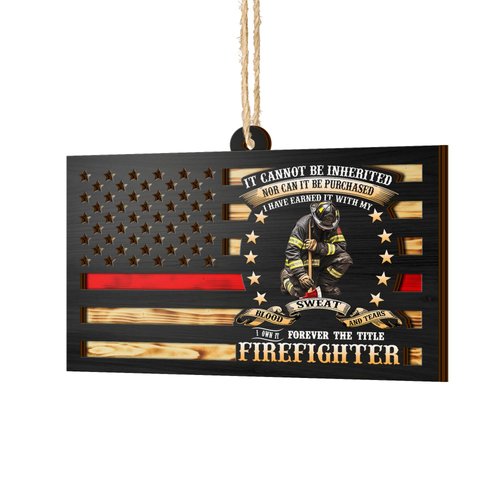 V VIBEPY All Over Printed Firefighter Ornaments, Firefighter Christmas Ornaments for Christmas Tree, 3.2"x3.5" 2 Layer Ornaments, Christmas Decor, Gift for Firefighter