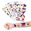 103 PCS Philippines Filipino Flag Pride Temporary Tattoos Stickers Themed Birthday Party Decorations Supplies Decor Favors Star Sun Flags Tattoo Sticker Gifts For Kids Boys Girls Class Prizes Carnival
