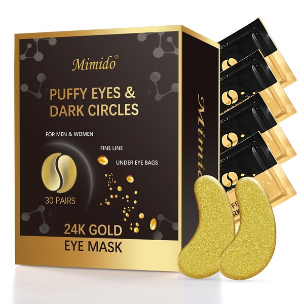 Mimido Under Eye Patches - Eye Patches for Puffy Eyes, eye masks for dark circles and puffiness (30 Pairs)
