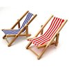SXFSE Dollhouse Decoration, Mini Wooden Folding Beach Sunbath Chair Longue Deck Chair Craft Dollhouse Accessories