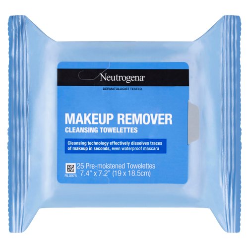 Neutrogena Makeup Remover Wipes, Daily Facial Cleanser Towelettes, Gently Removes Oil & Makeup, Alcohol-Free Makeup Wipes, 25 ct