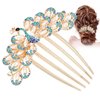 Biiange Hair Comb, Multicolor Metal Peacock Design Hair Accessories, Rhinestones Hair Piece, Crystal Bridal Hairpin for Women and Girls (Multicolour)