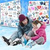8 Sheets (96PCS) Ice Skating Skate Temporary Tattoos Theme Snow Winter Birthday Party Decorations Favors Supplies Decor Stickers for Kids Boys Girls Gifts School Prizes Rewards