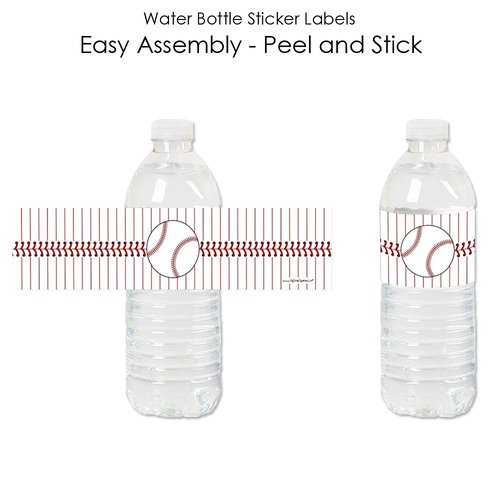 Batter Up - Baseball - Baby Shower or Birthday Party Water Bottle Sticker Labels - Set of 20